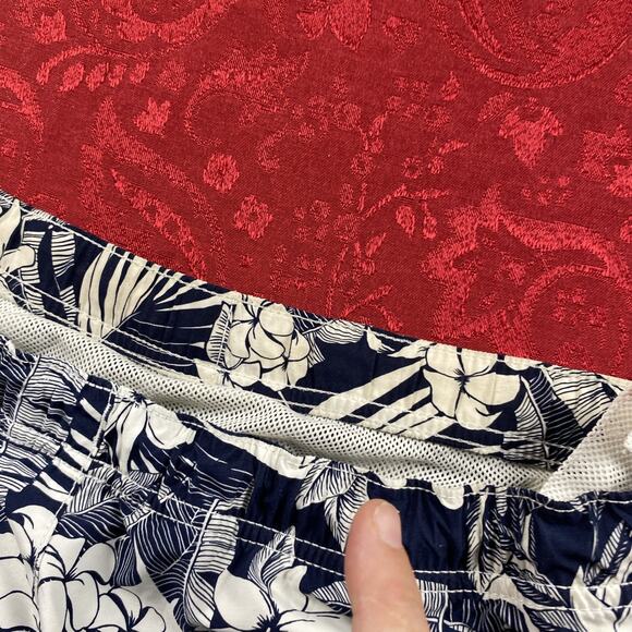 Tommy‎ Bahama Swim Trunks Men Medium Blue Palm Leaf Floral Hawaiian RELAX *Read - Picture 10 of 13